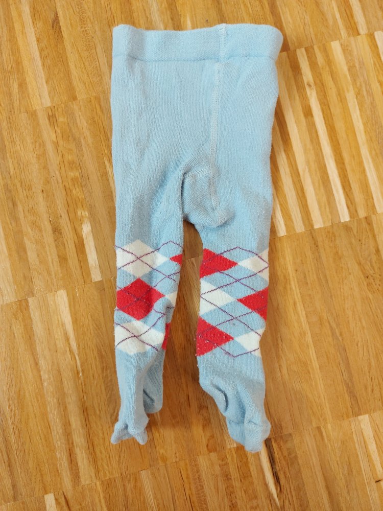 hellblaue rot karierte Babystrumpfhose Gr. 62/68