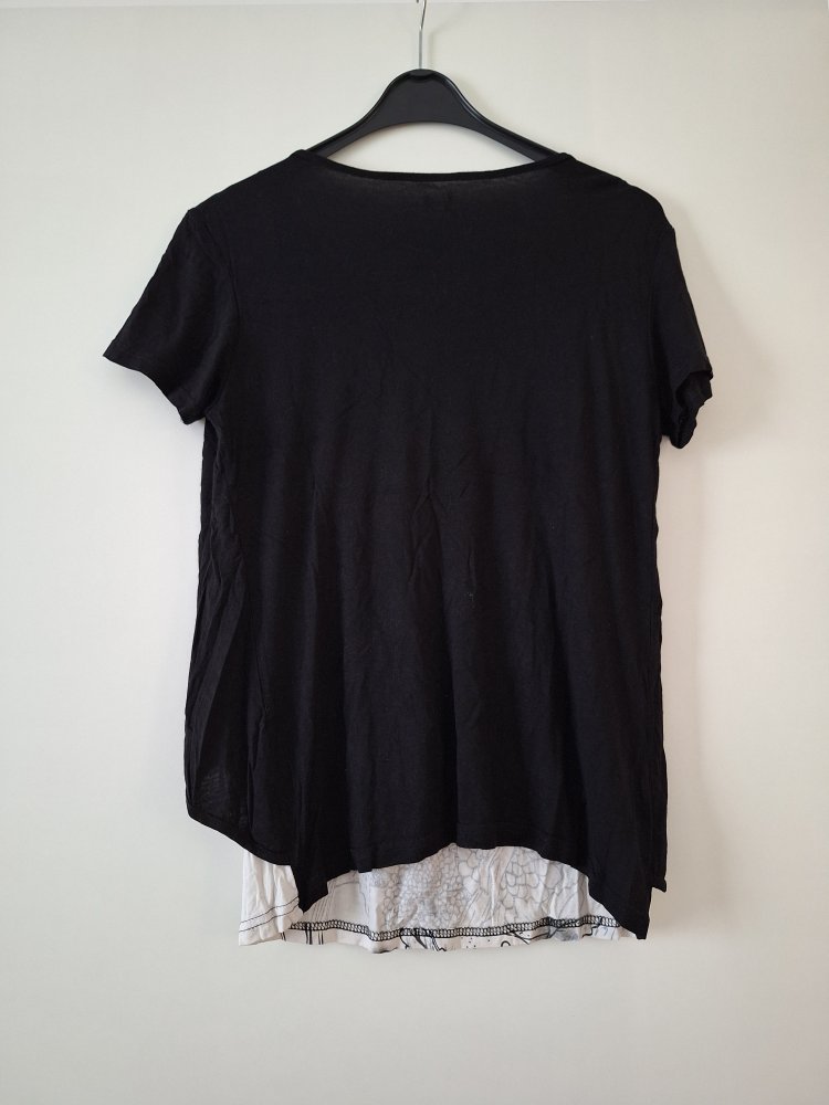 schwarz weißes Blusen-Shirt Gr. M/38