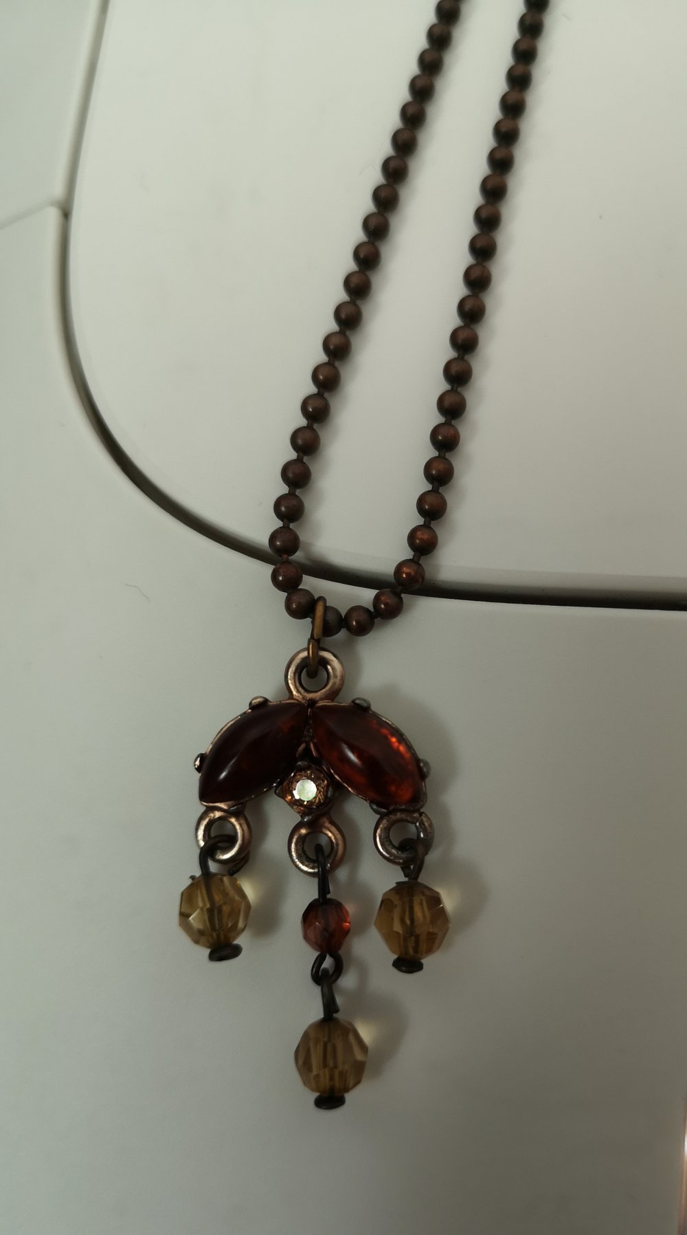 braune Boho-Kette mit Steinen Bohemian Style