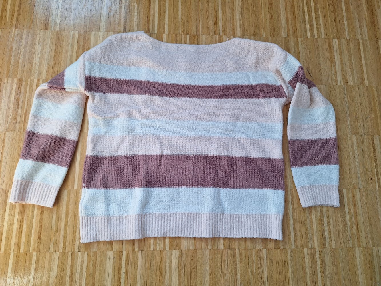 rosa gestreifter Strickpullover, Gr. M