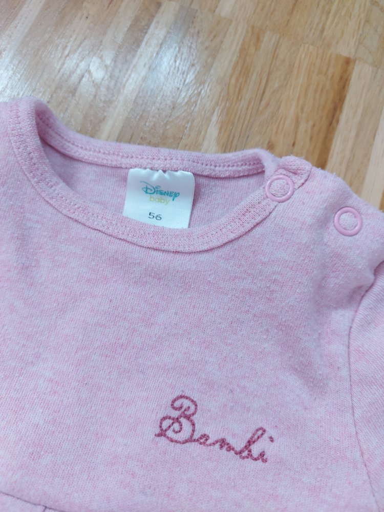 supersüßer langärmliger rosa Bambi-Strampler, Gr. 56