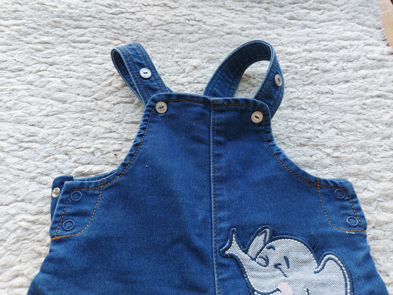 dunkelblaue Latzhose mit Elefant Gr. 62