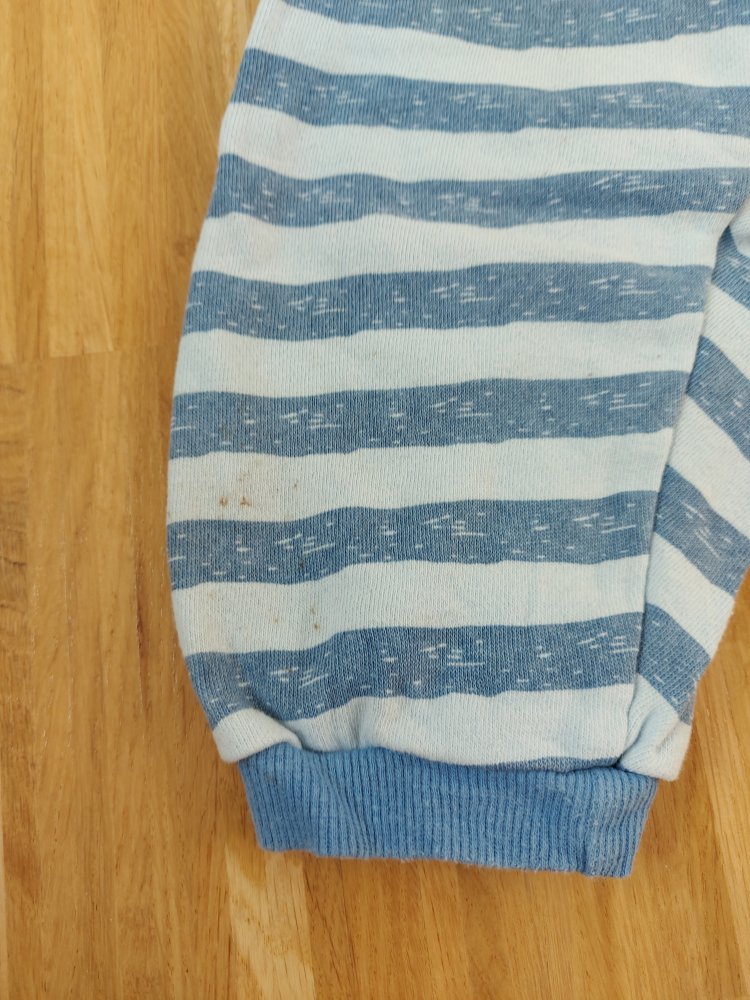 blau gestreifter Overall mit Kapuze, Gr. 74
