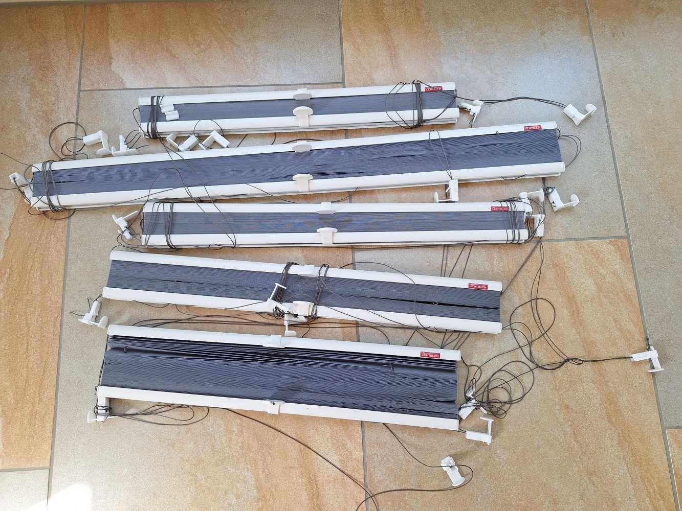 5 dunkelblaue Plissees von Lichtblick Klemmfix ohne Bohren