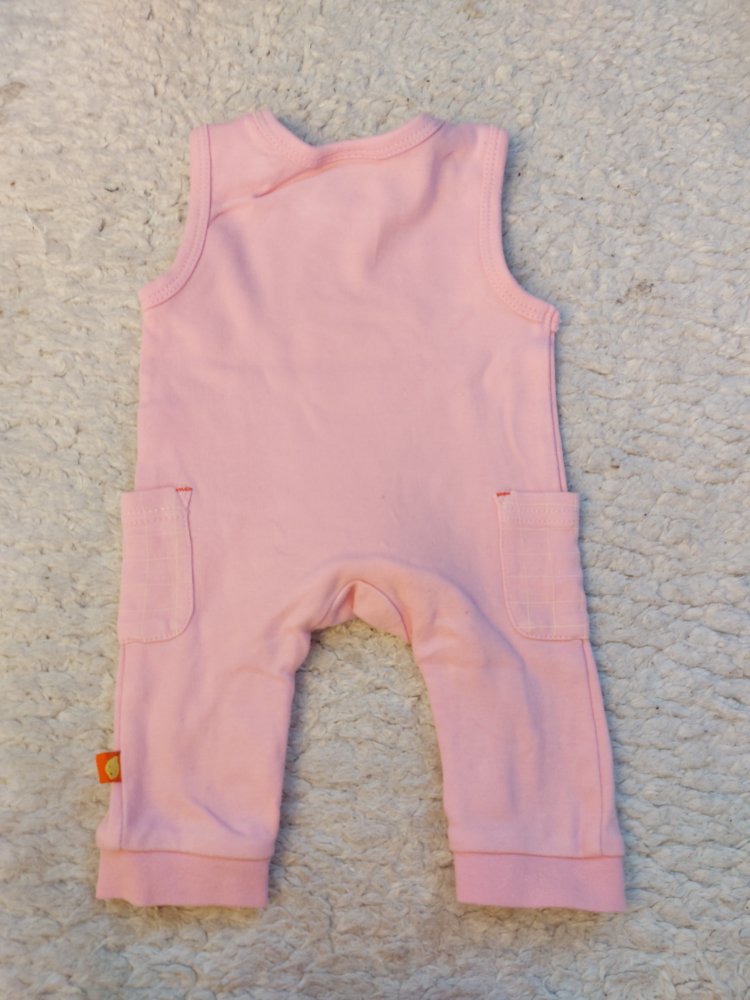 pinker Babystrampler mit Apfelmotiv, Gr. 50/56