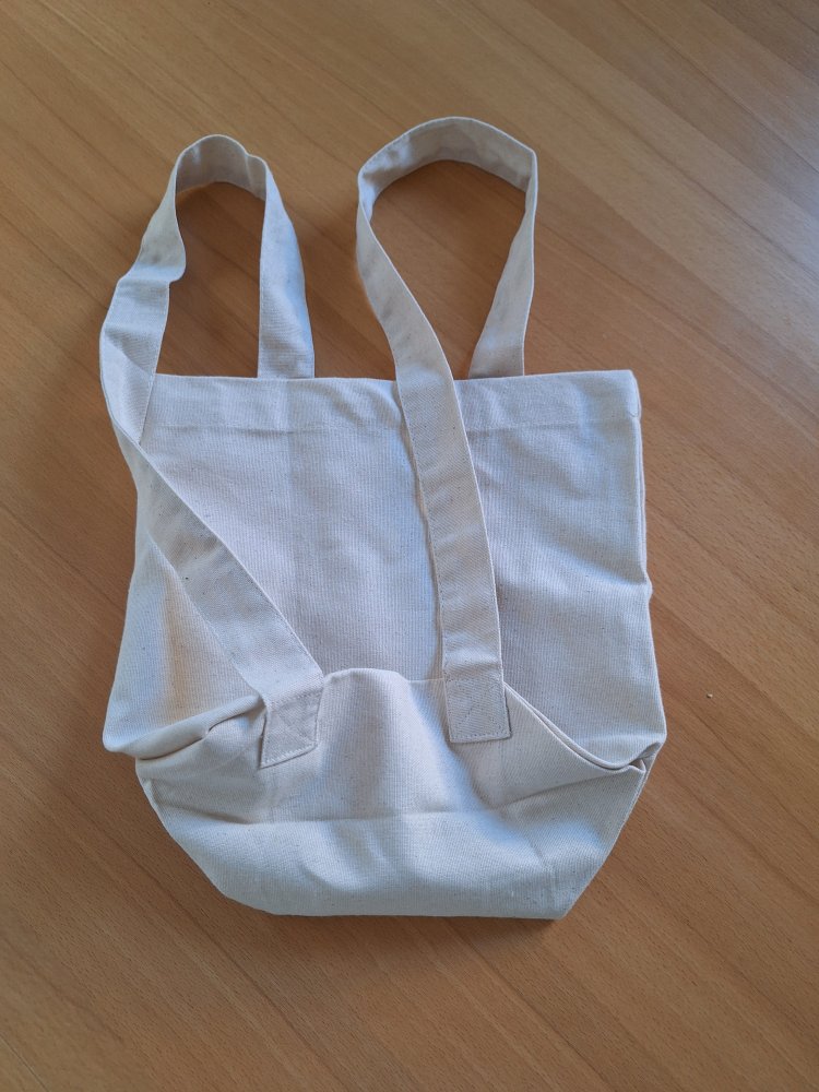Ich bin ein glückskind-Rucksack aus Jute