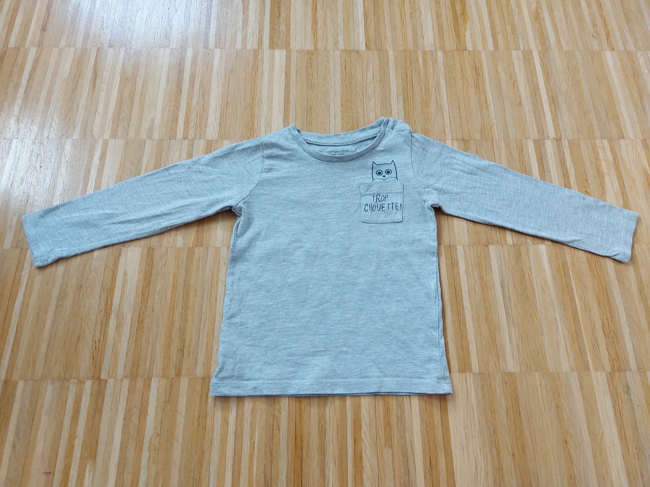 langärmliger grauer Babypullover trop chouette! Gr. 86