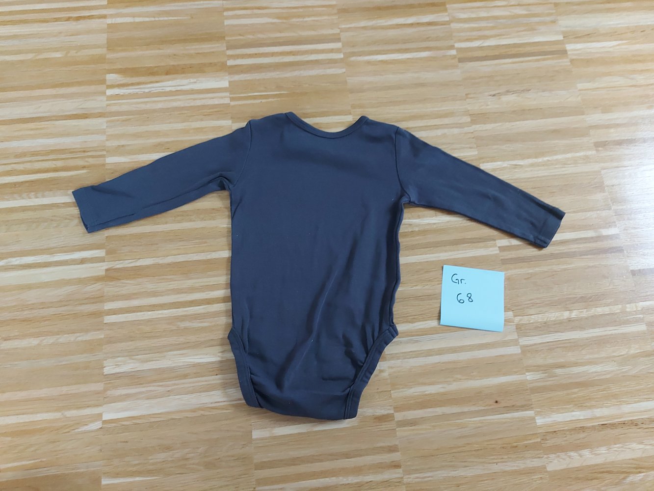 anthrazitfarbener Langarmbody Gr. 68 (dunkelgrau)