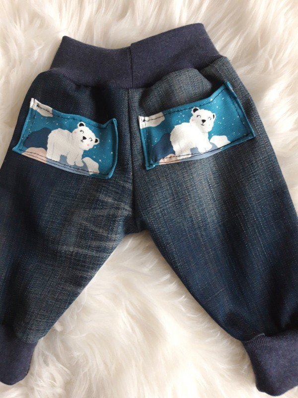 Sehr schöne Jeans- Pumphose Gr. 56-62 Handarbeit! 