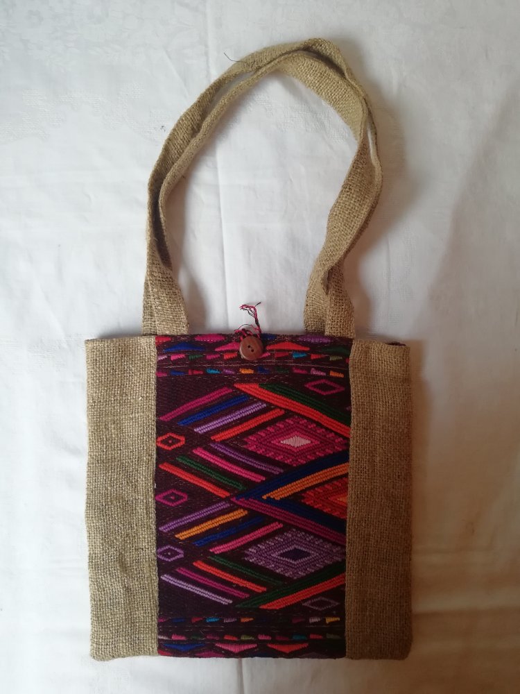 Tasche Jutebeutel Jutetasche Stickerei Hippie Ethno Indigen NEU