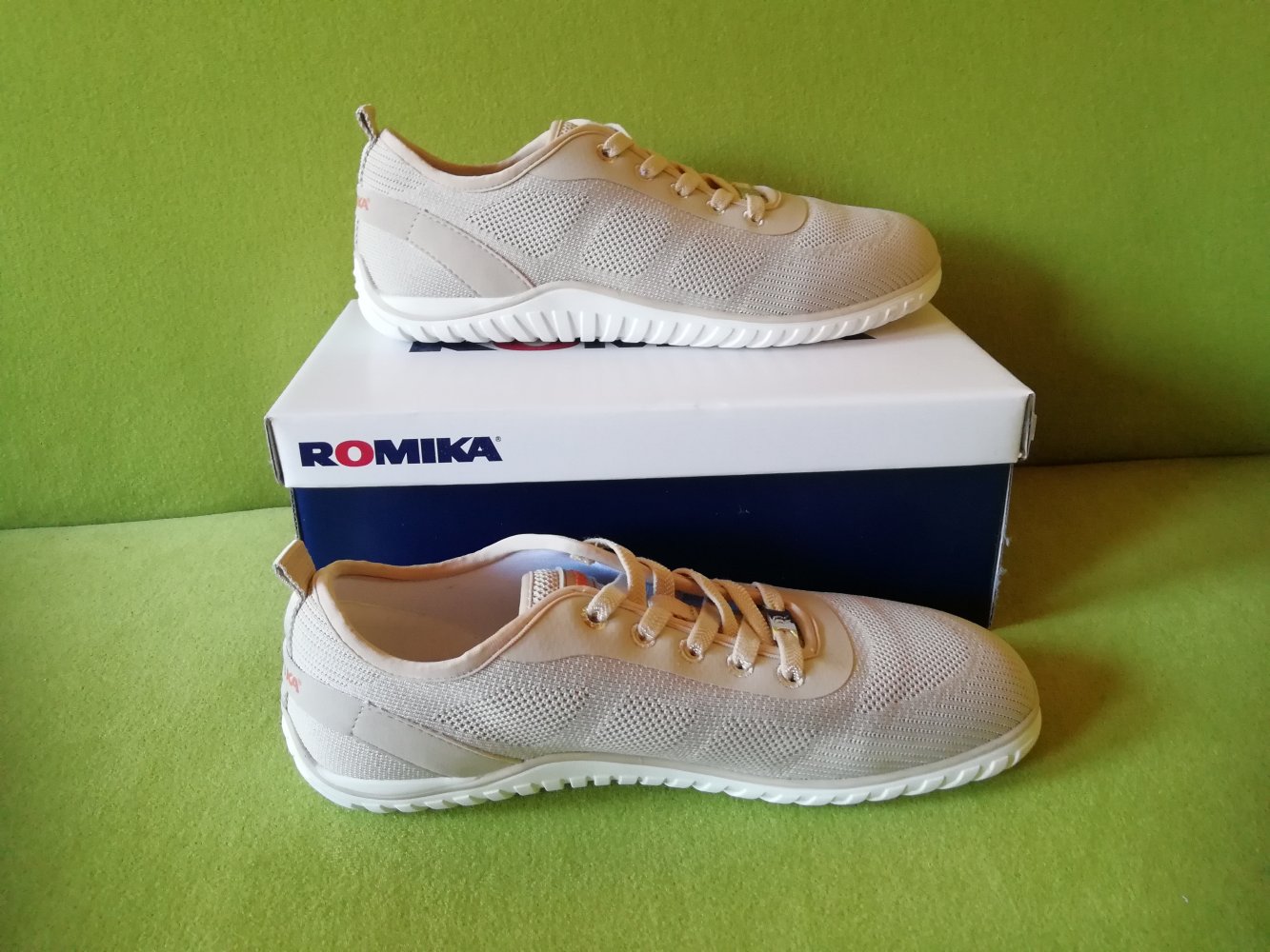 Schuhe Halbschuhe Schnürschuhe Sneaker Schnürer Romika Textil beige NEU - Gr. 41