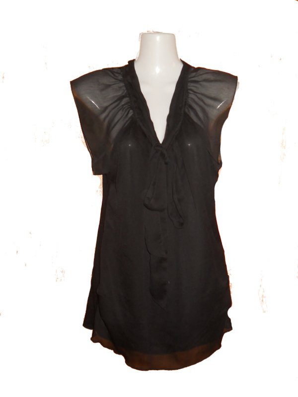 Bluse Schluppenbluse schwarz Gr. 36