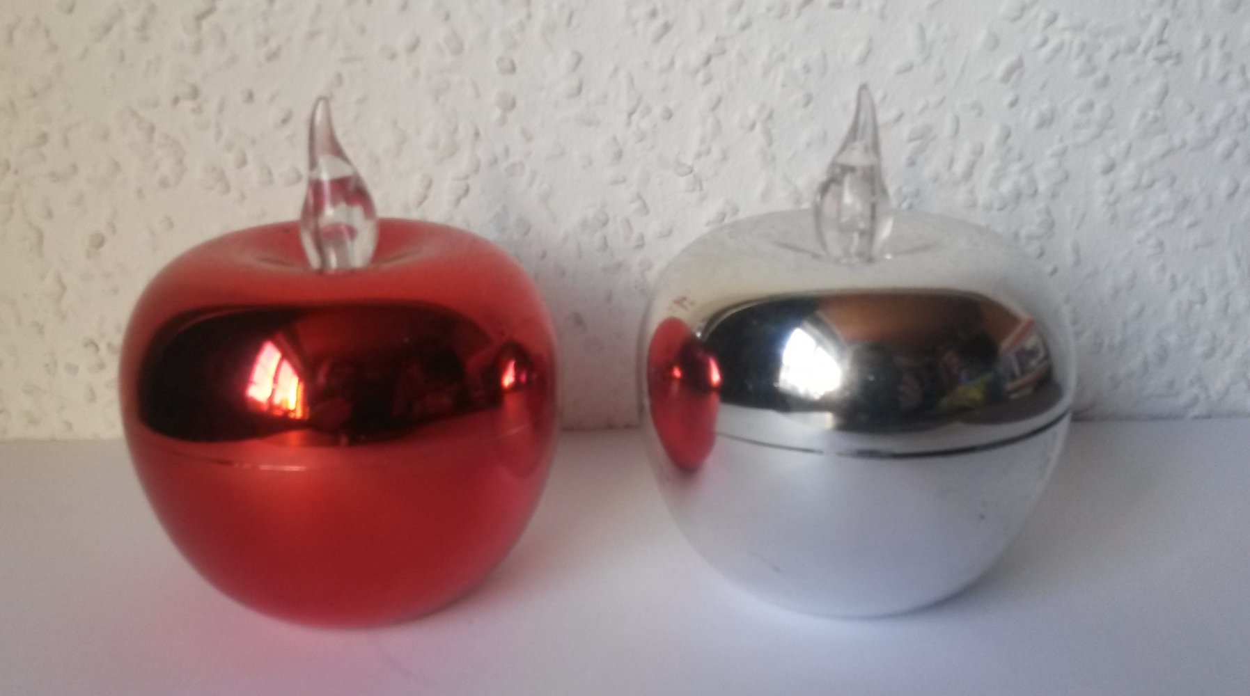 LED-Licht Weihnachten Apfel  silber rot