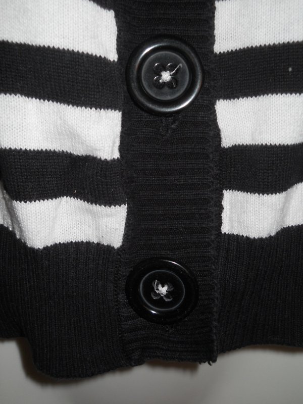 Cardigan Strickjacke gestreift Streifen schwarz weiß Gr. 36  H&M
