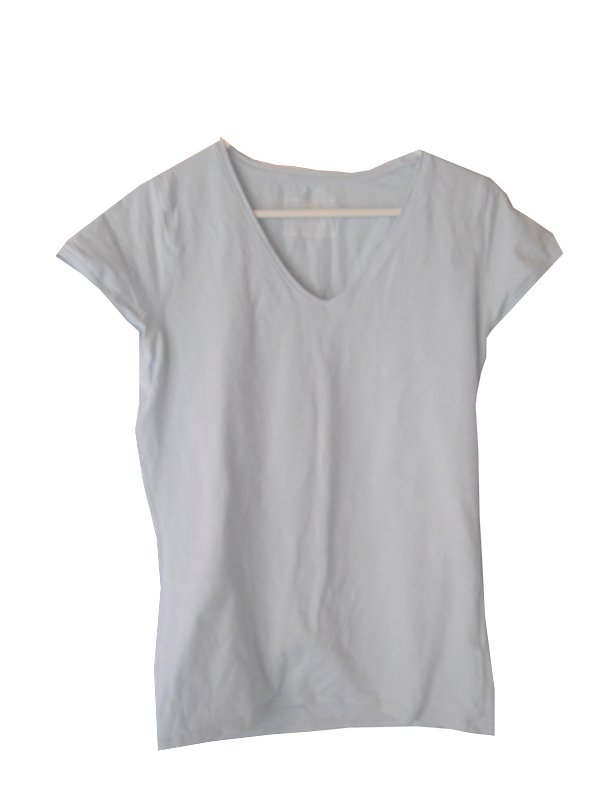 T-Shirt Shirt hellblau Stretch V-Ausschnitt Gr. 44