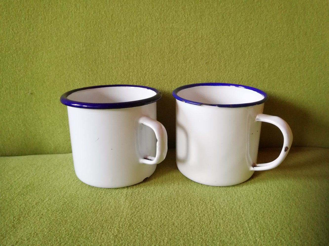  2 x Becher Emaille Emaillebecher Kaffeebecher