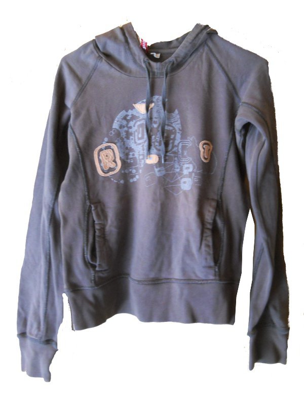 Sweatshirt hellbraun Print Kapuze Gr. 38 H&M
