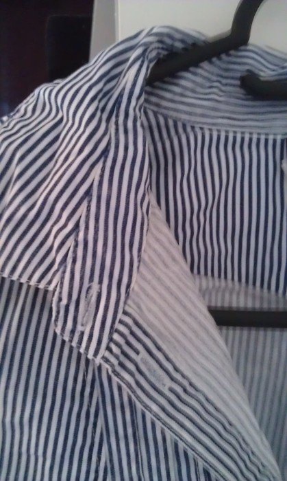 Bluse lang gestreift Streifen blau weiß langärmelig H&M Gr. 36