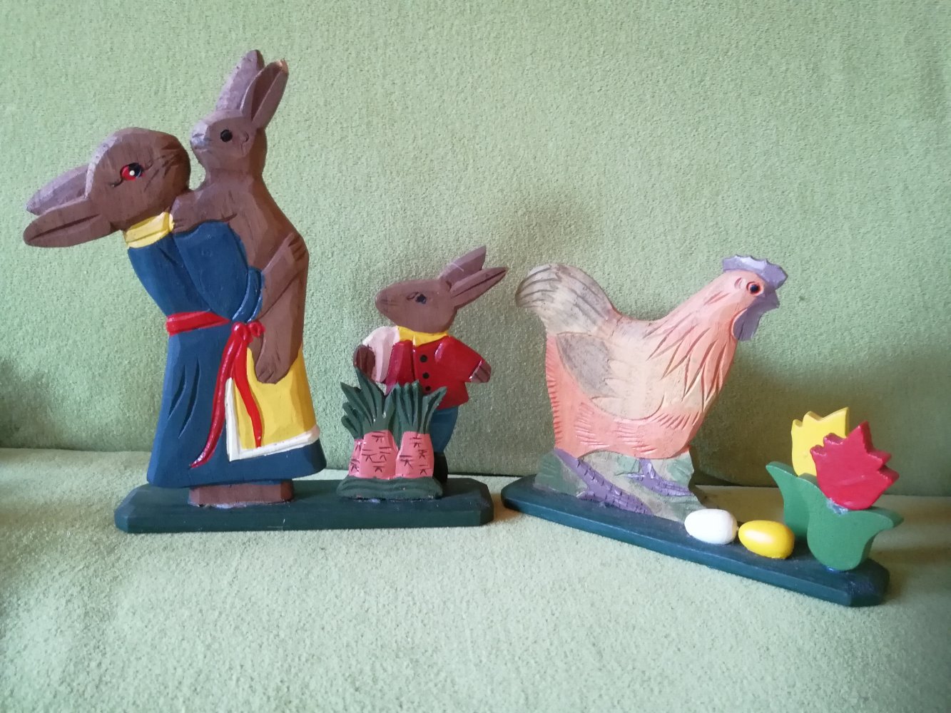  Hase Huhn Holz Ostern Aufsteller