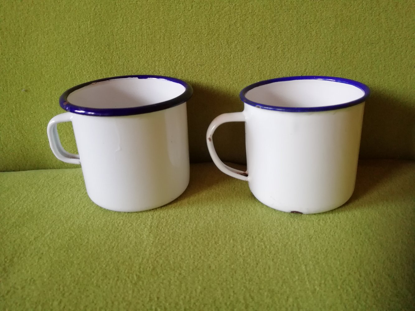  2 x Becher Emaille Emaillebecher Kaffeebecher