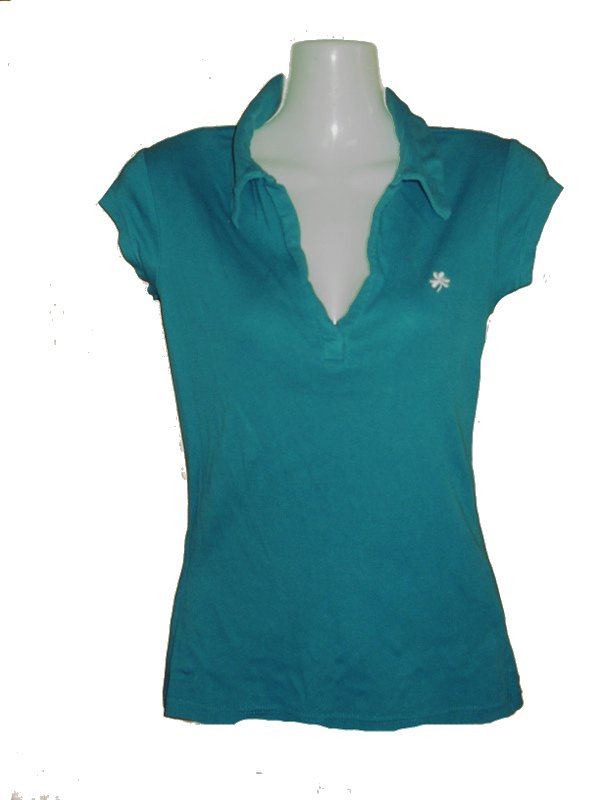 Poloshirt Shirt T-Shirt petrol türkis Girlie Fishbone Gr. S