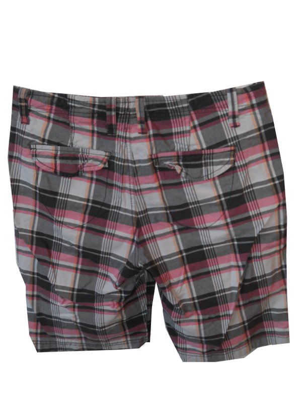 Bermuda - kurze Hose - kariert -  5-Pocket - rosa - grau - weiß - H & M - Gr. 38