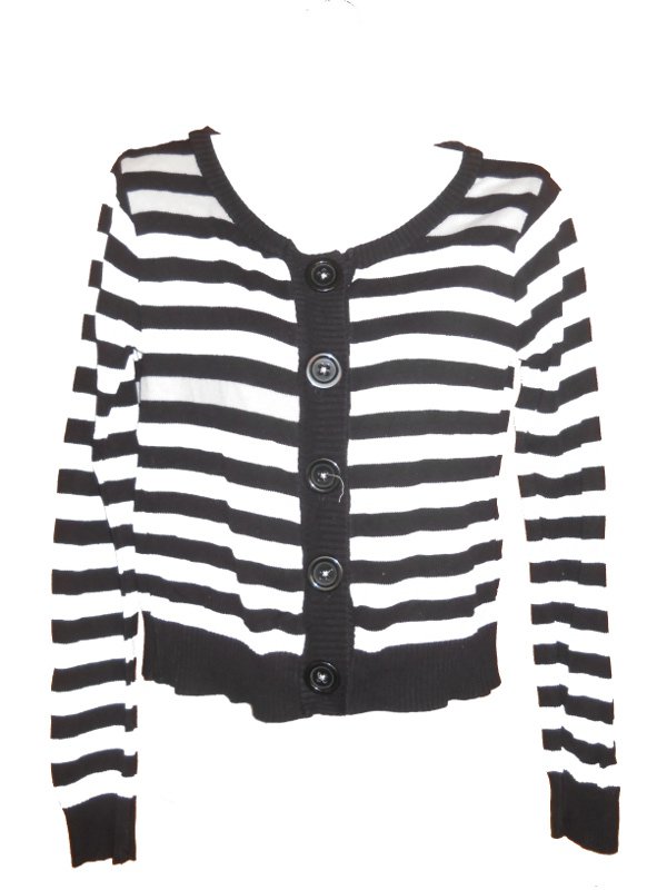 Cardigan Strickjacke gestreift Streifen schwarz weiß Gr. 36  H&M
