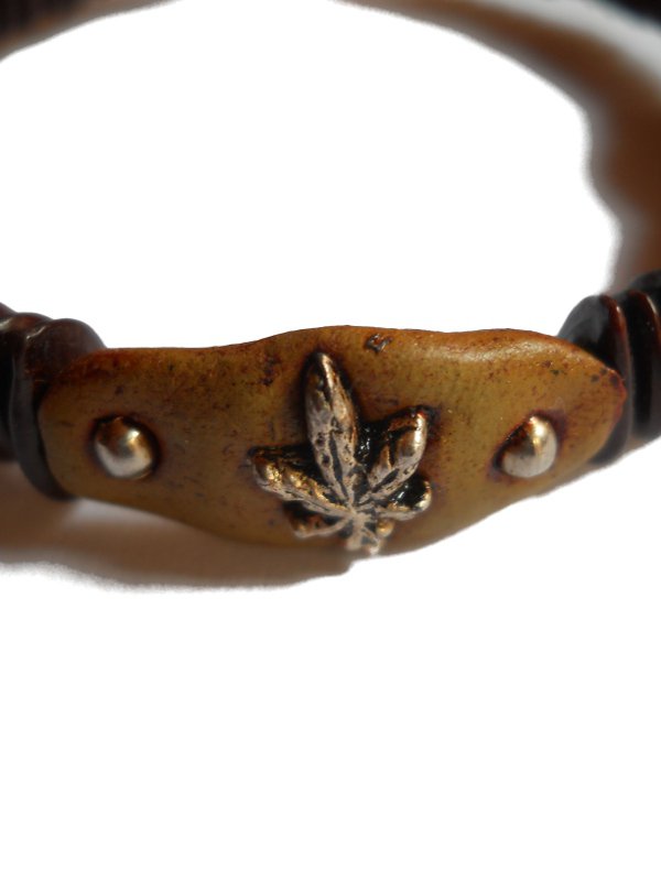 Armreif - Armband - Kerne - Hanfblatt - Hanf - Naturmaterial