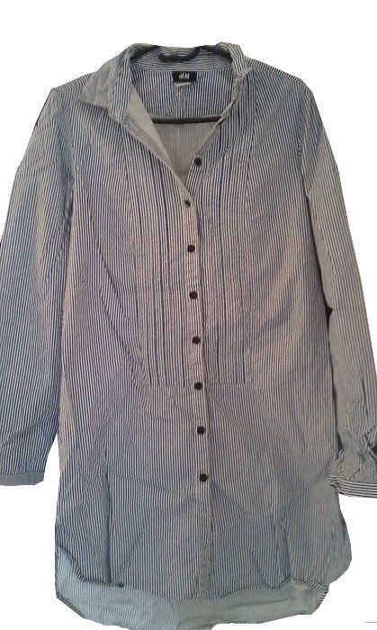 Bluse lang gestreift Streifen blau weiß langärmelig H&M Gr. 36