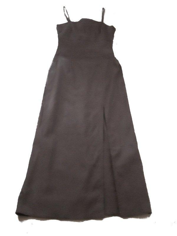 Kleid lang schwarz Schlitz Spaghettiträger Gr. 38