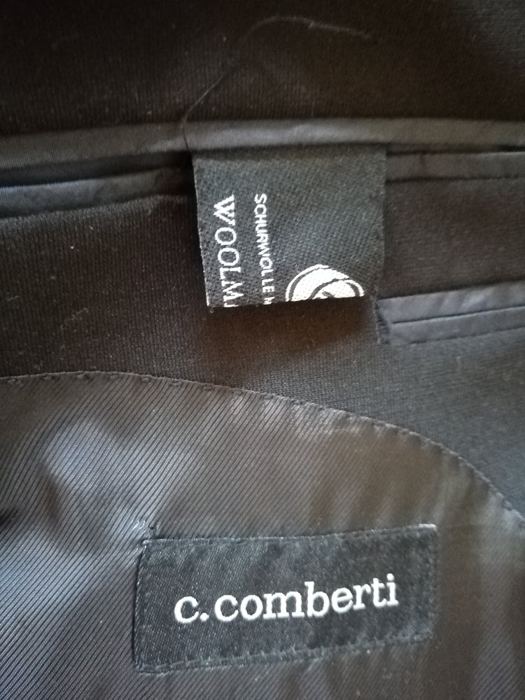 Anzug - Anzughose Gr. 62 - Anzugjacke Sakko Gr. 60 - c. comberti - schwarz