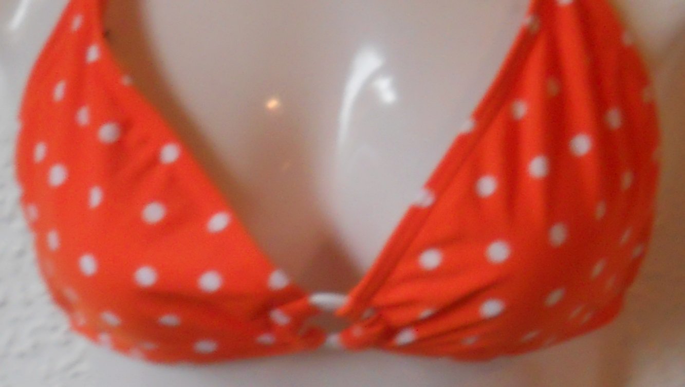 Bikini Triangel Punkte Polka Dots orange weißGr. 38