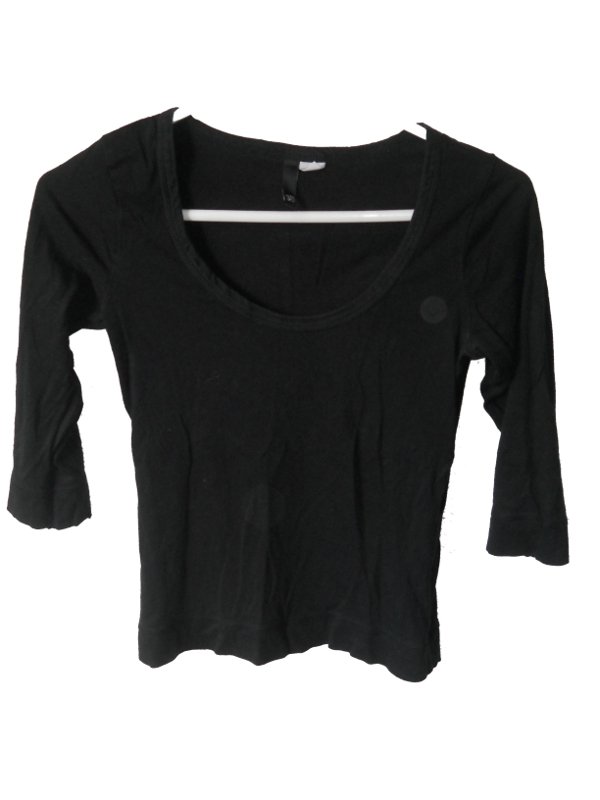 Shirt Basic-Shirt schwarz 3/4-Ärmel Gr. 36