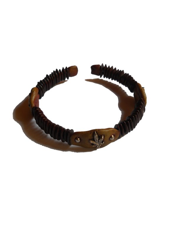 Armreif - Armband - Kerne - Hanfblatt - Hanf - Naturmaterial