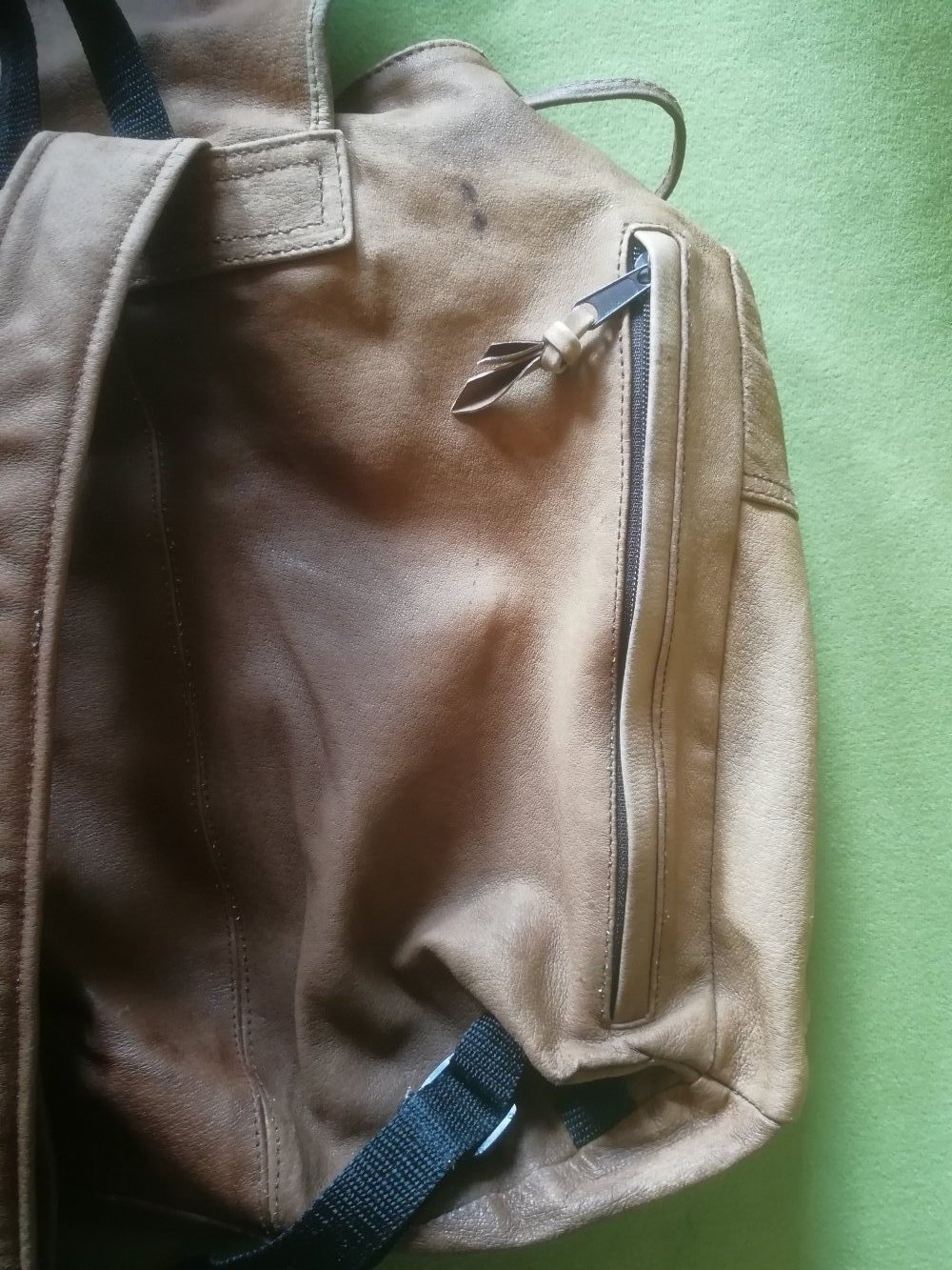 Rucksack Leder Echtleder braun Vintage