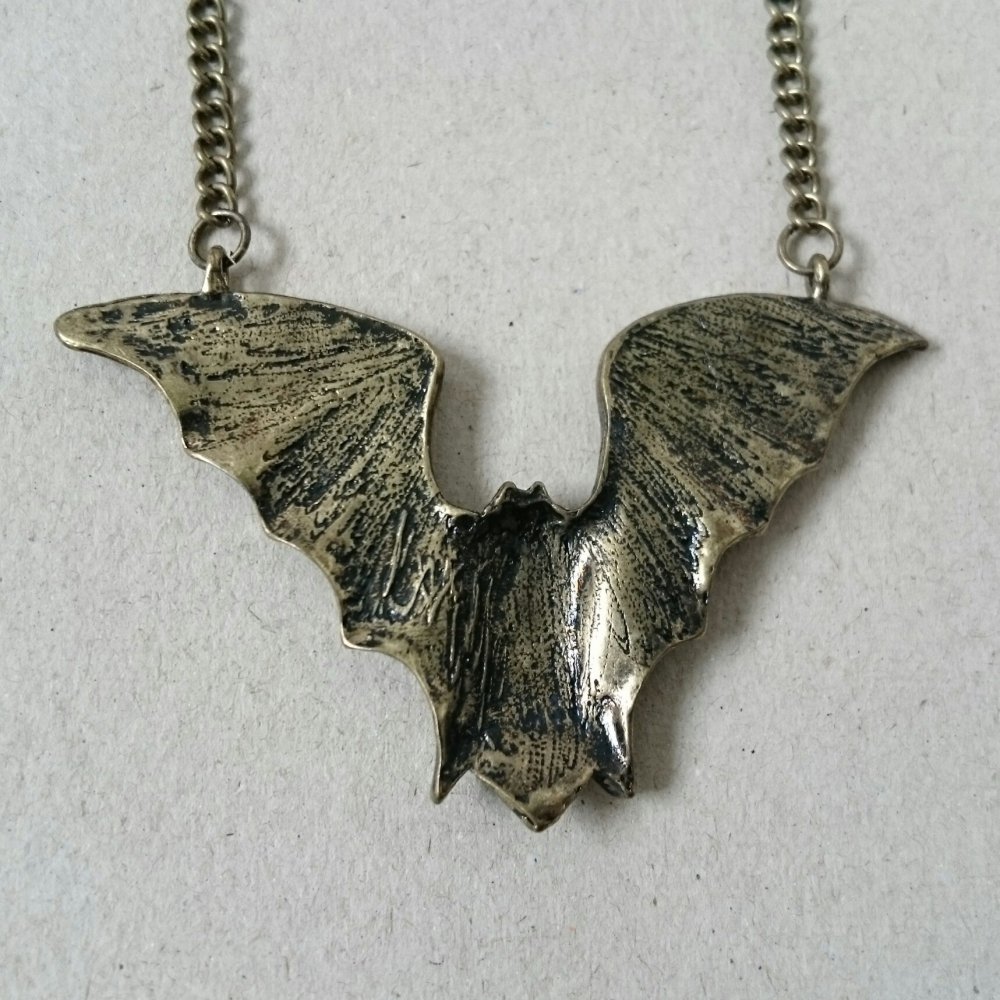Gothic Goth Steampunk Bat Fledermaus bronze Kette