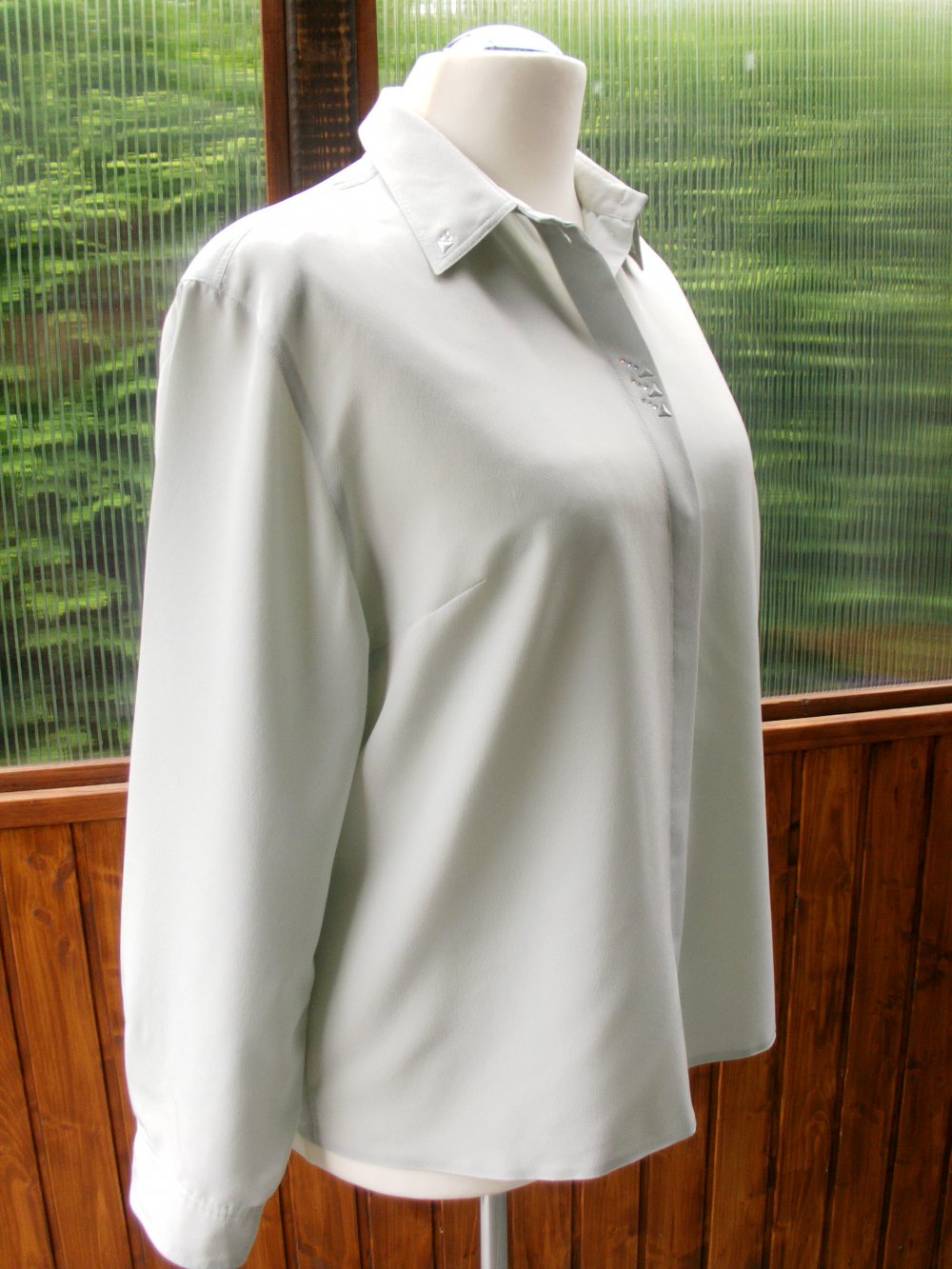 Bluse Langarm in hellem khaki / Büro