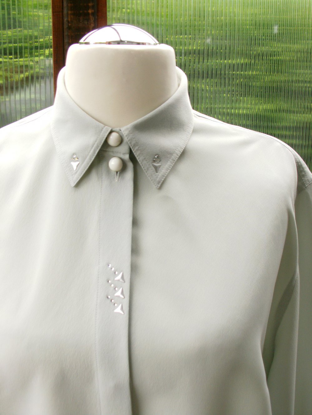 Bluse Langarm in hellem khaki / Büro
