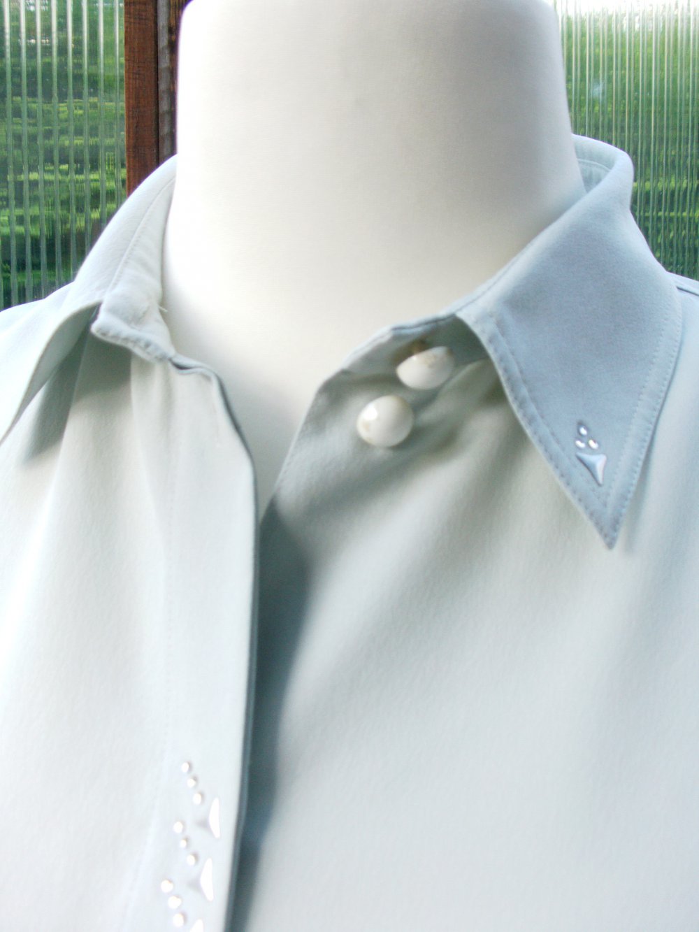 Bluse Langarm in hellem khaki / Büro