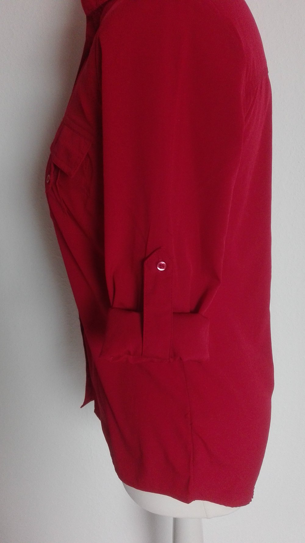 Rote Bluse / Hemd in Größe S 36 mit Brusttaschen von Clockhouse / C&A