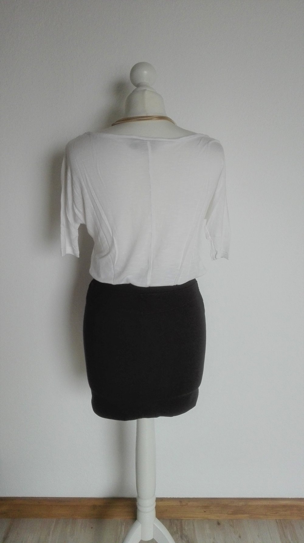 Weißes Basic Shirt mit 3/4-Ärmeln in Größe 34 XS Sublevel oversize