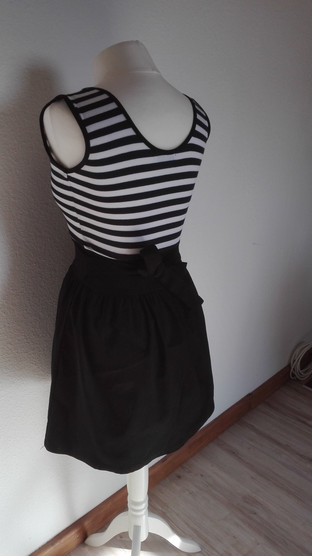 Kleid im Marine-Stil gestreift retro Größe XS 34 / S 36 von Black & White