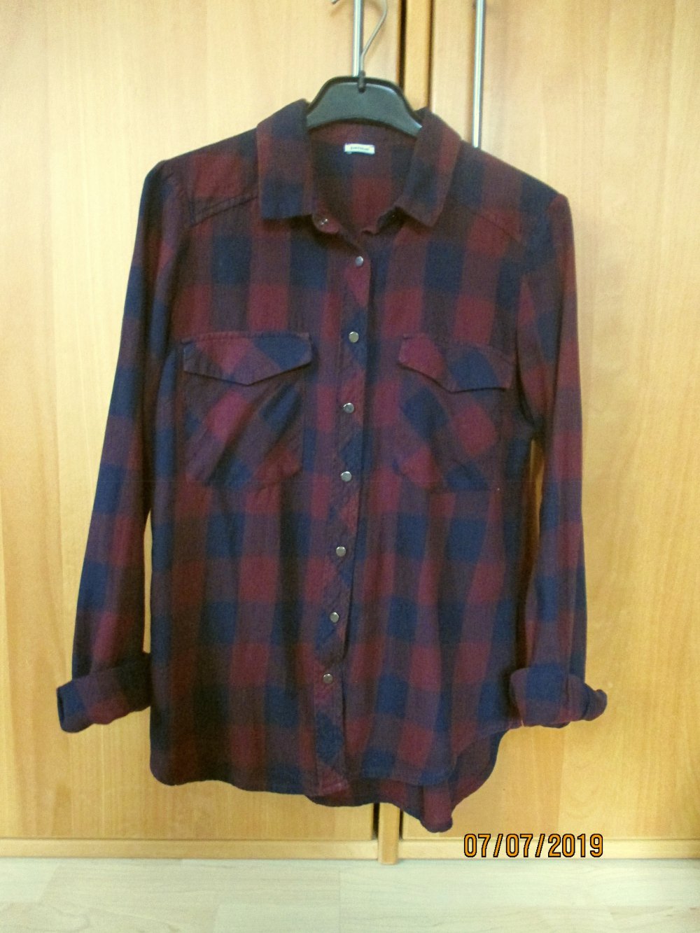 Rot-blau kariertes Hemd, Gr. S (XS)