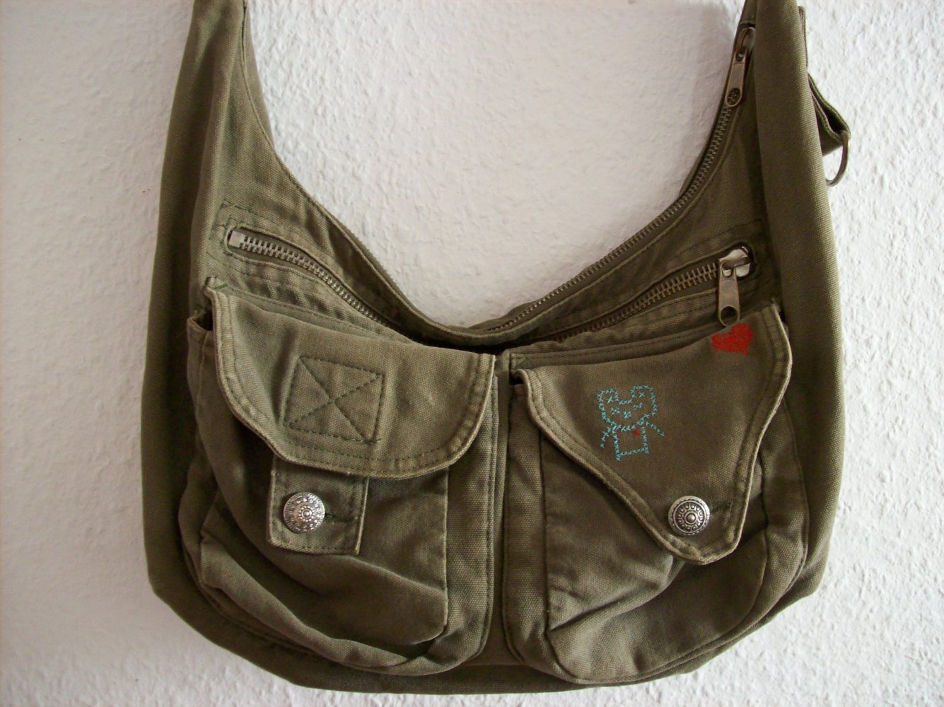 Umhängetasche Schultertasche bestickt