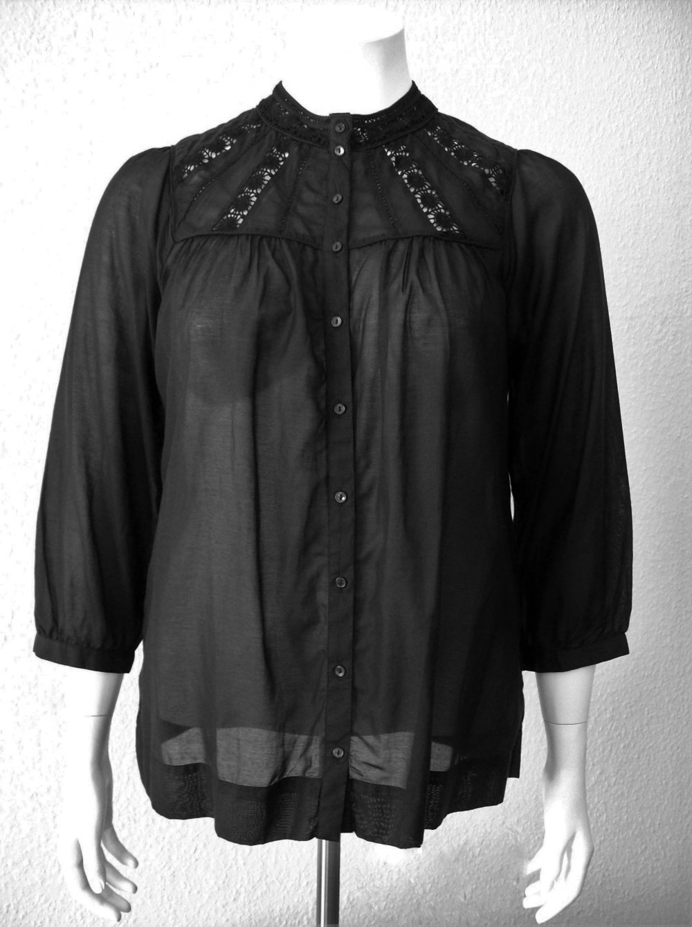 Bluse schwarz transparent