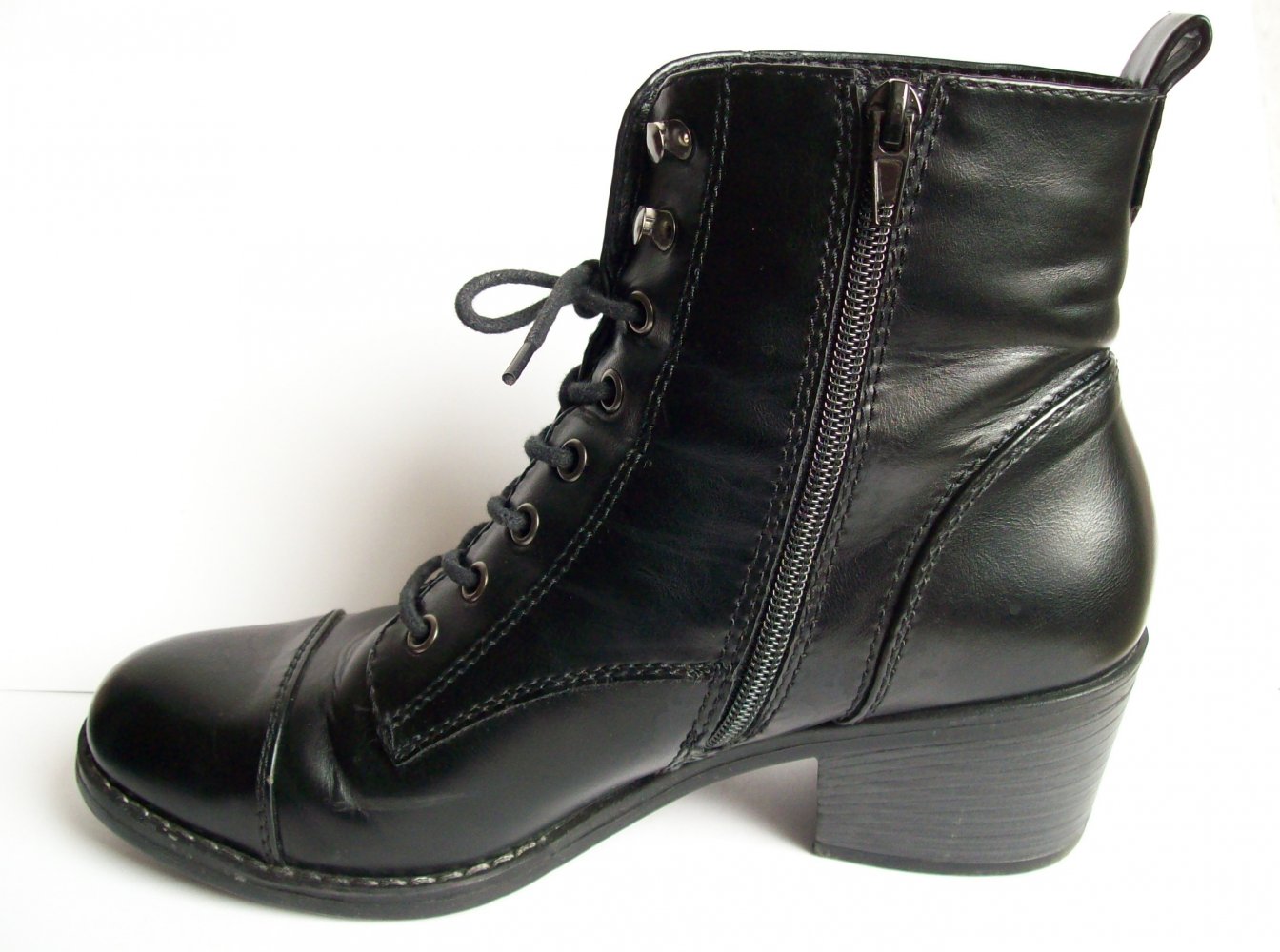 Schnürstiefel mit Reißverschluss