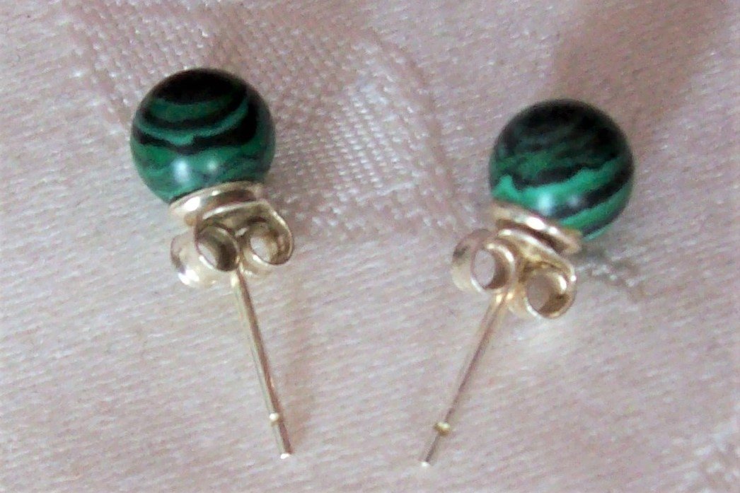 Ohrstecker, 925 Silber, Malachit