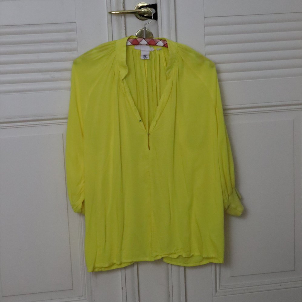 gelbe Bluse, Oversize, Fledermausärmel