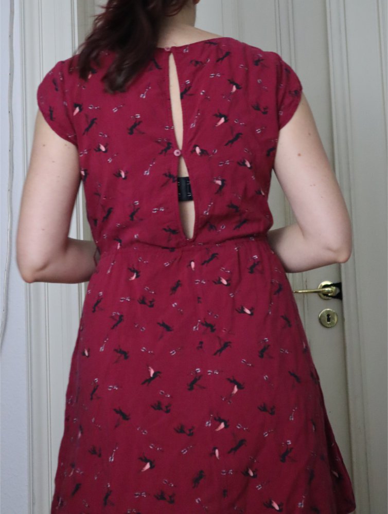 rotes Kleid mit Pegasus-Muster