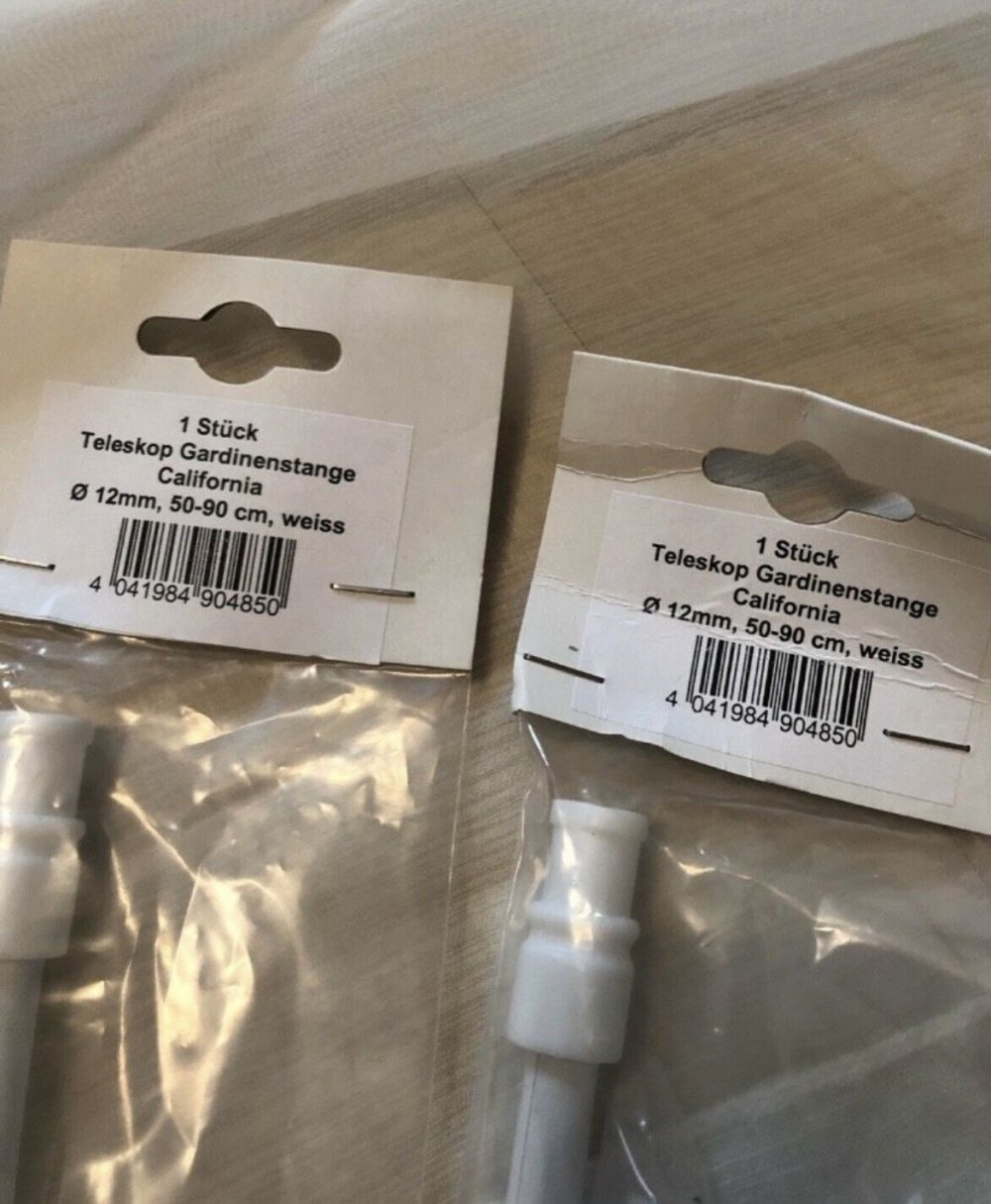 2 neue Gardinen inkl. 2 Gardinenstangen / Raffrollo Rollgardinen